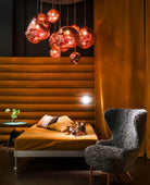 Multi Lava Round Chandelier - 2 Lights ∅ 11.8″ (∅ 11″*1 + ∅ 15.1″*1)RedBlushlighting
