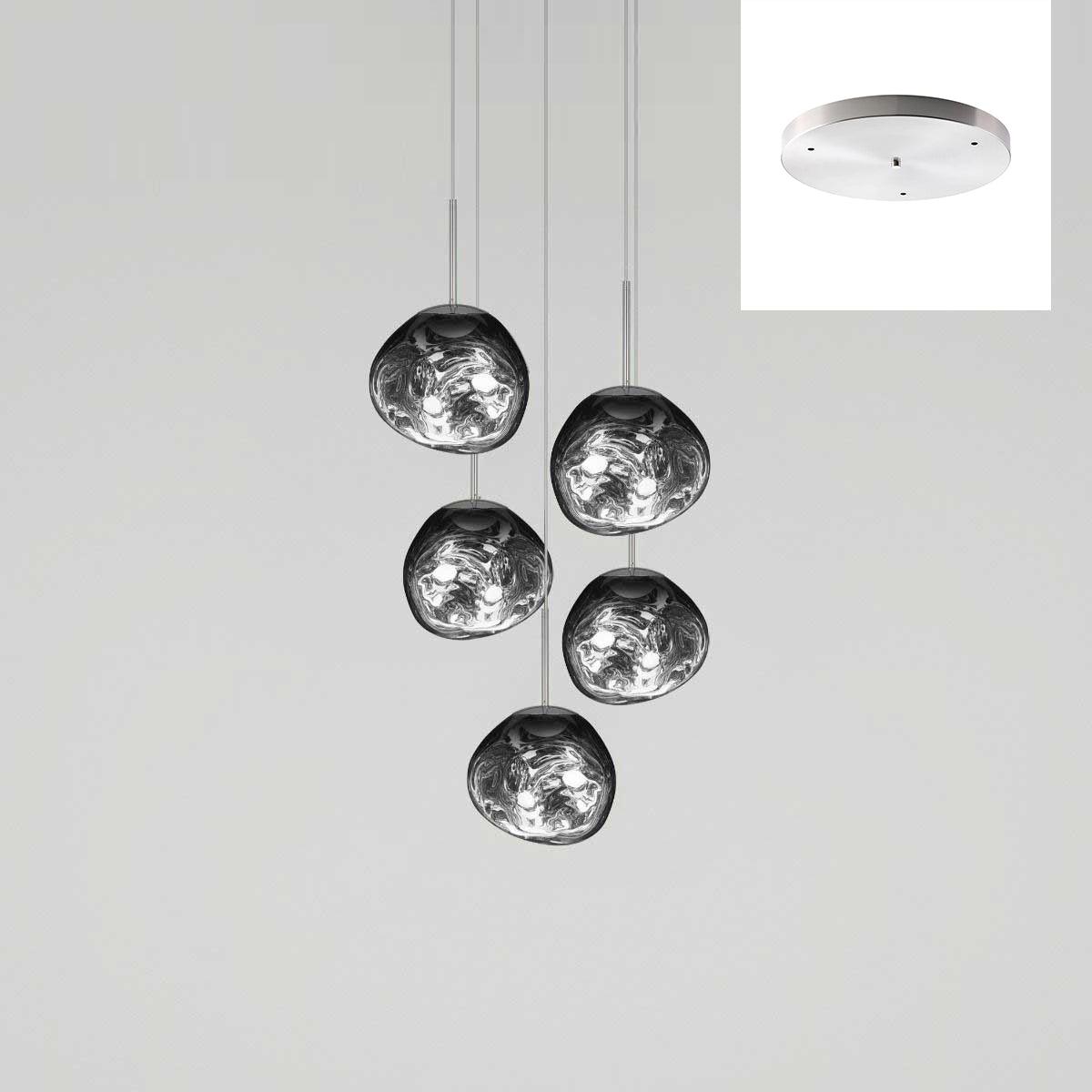 Multi Lava Round Chandelier - 2 Lights ∅ 11.8″ (∅ 11″*1 + ∅ 15.1″*1)RedBlushlighting