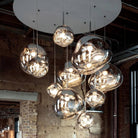 Multi Lava Round Chandelier - 2 Lights ∅ 11.8″ (∅ 11″*1 + ∅ 15.1″*1)RedBlushlighting