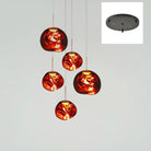 Multi Lava Round Chandelier - 13 Lights ∅ 31.5″ (∅ 11″*7 + ∅ 15.1″*6)RedBlushlighting