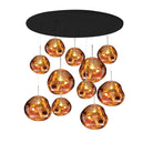 Multi Lava Round Chandelier - 11 Lights ∅ 31.5″ (∅ 11″*6 + ∅ 15.1″*5)GoldBlushlighting