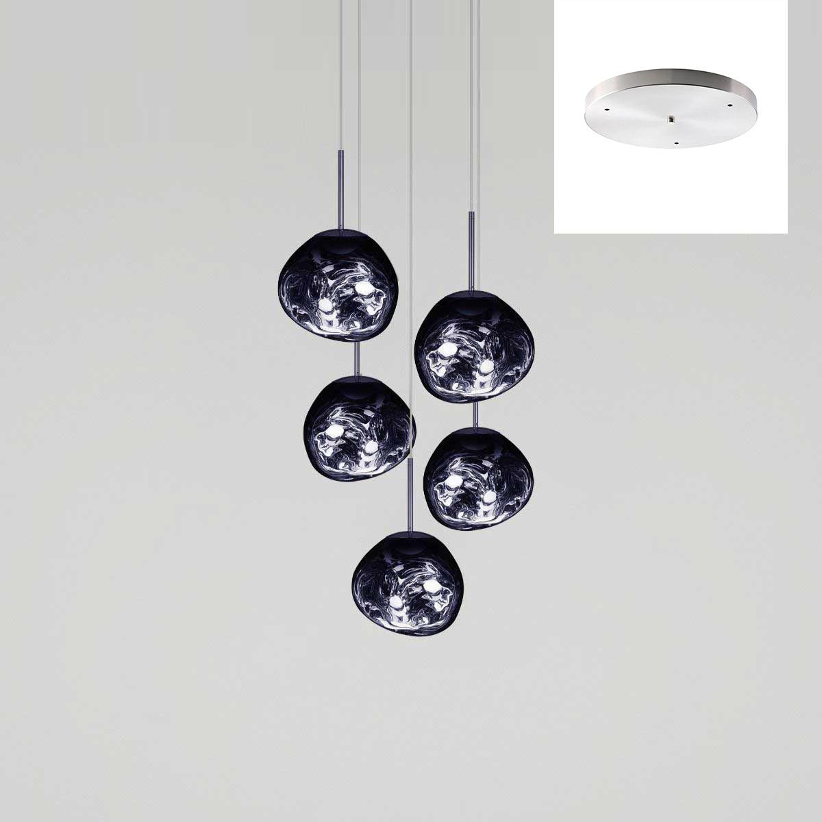 Multi Lava Round Chandelier - 2 Lights ∅ 11.8″ (∅ 11″*1 + ∅ 15.1″*1)RedBlushlighting