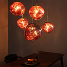 Multi Lava Round Chandelier - 2 Lights ∅ 11.8″ (∅ 11″*1 + ∅ 15.1″*1)RedBlushlighting