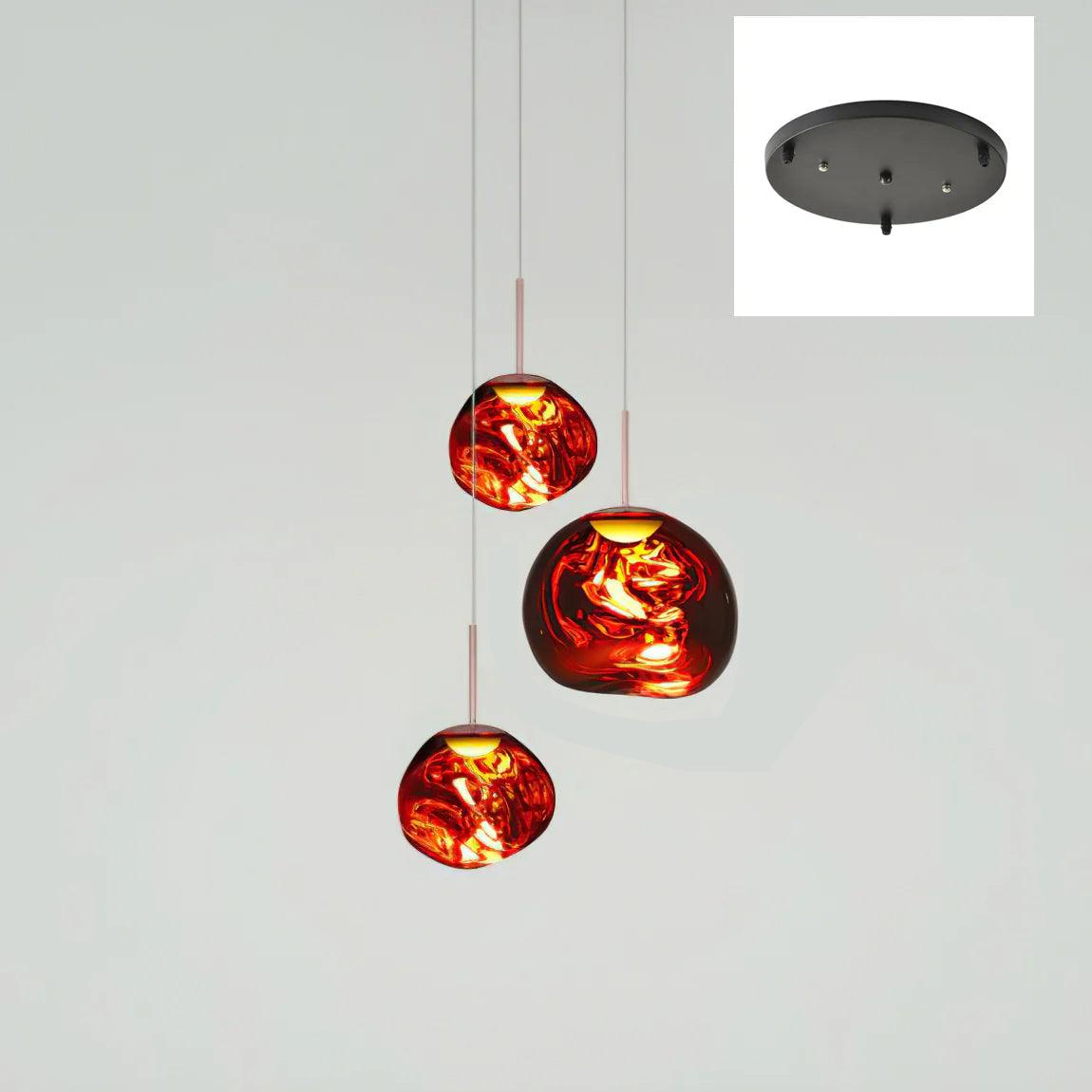 Multi Lava Round Chandelier - 13 Lights ∅ 31.5″ (∅ 11″*7 + ∅ 15.1″*6)RedBlushlighting