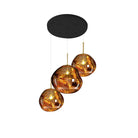 Multi Lava Round Chandelier - 3 Lights ∅ 15.7″ (∅ 11″*2 + ∅ 15.1″*1)GoldBlushlighting