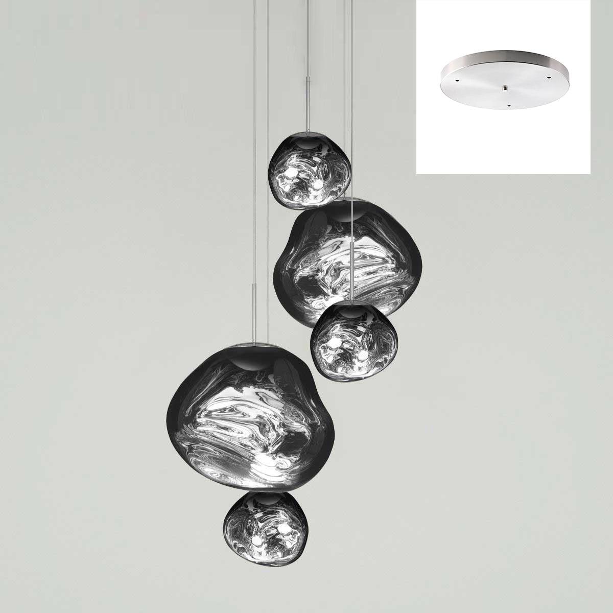 Multi Lava Round Chandelier - 2 Lights ∅ 11.8″ (∅ 11″*1 + ∅ 15.1″*1)RedBlushlighting