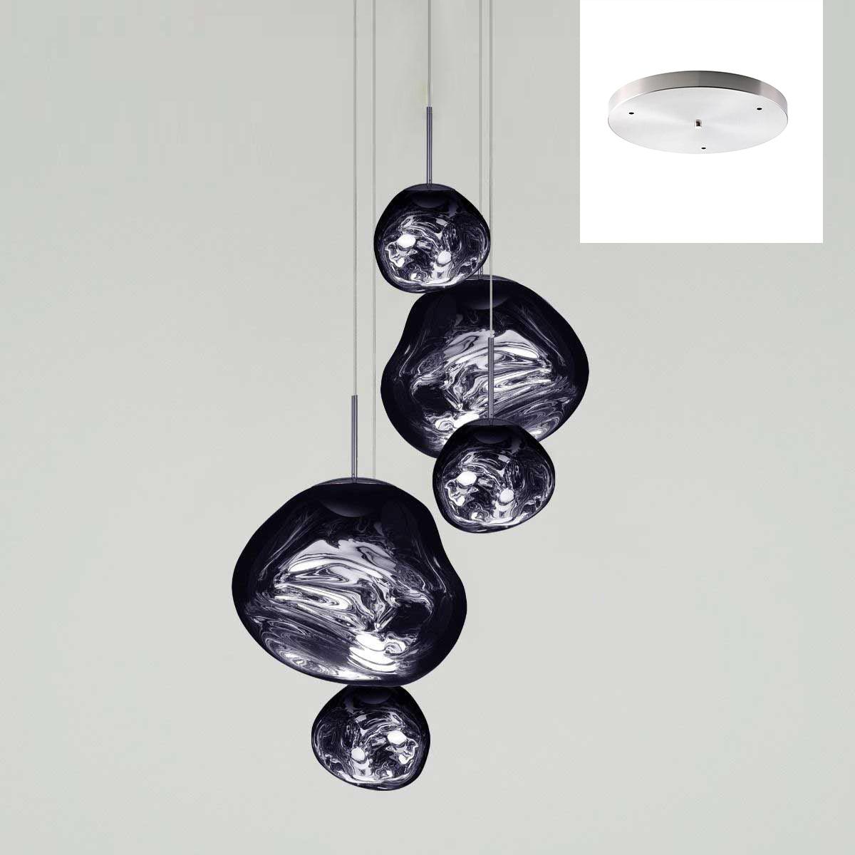 Multi Lava Round Chandelier - 2 Lights ∅ 11.8″ (∅ 11″*1 + ∅ 15.1″*1)RedBlushlighting