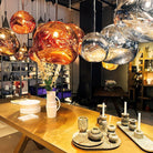Multi Lava Round Chandelier - 2 Lights ∅ 11.8″ (∅ 11″*1 + ∅ 15.1″*1)RedBlushlighting