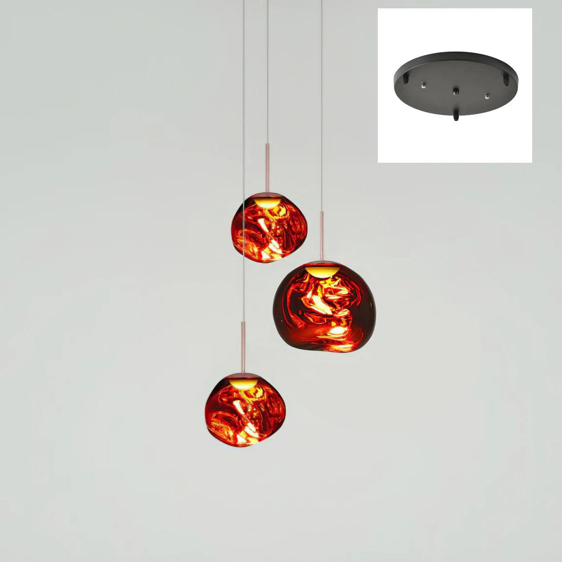 Multi Lava Round Chandelier - 13 Lights ∅ 31.5″ (∅ 11″*7 + ∅ 15.1″*6)RedBlushlighting
