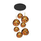 Multi Lava Round Chandelier - 7 Lights ∅ 23.6″ (∅ 11″*4 + ∅ 15.1″*3)GoldBlushlighting
