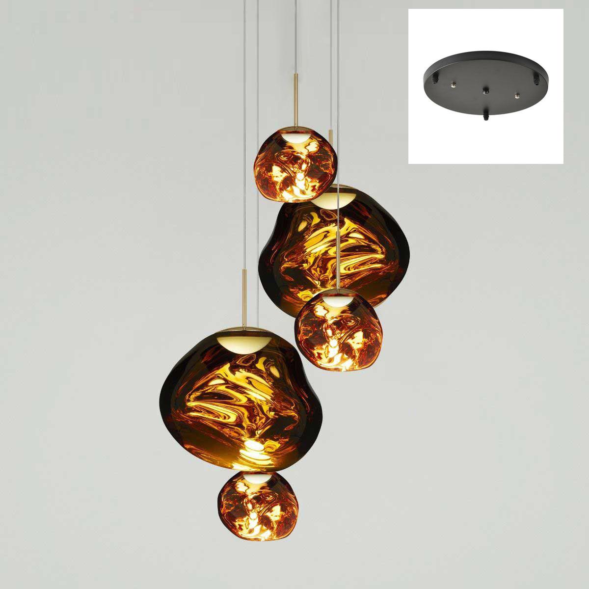 Multi Lava Round Chandelier - 2 Lights ∅ 11.8″ (∅ 11″*1 + ∅ 15.1″*1)RedBlushlighting