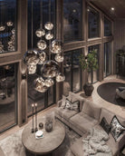 Multi Lava Round Chandelier - 2 Lights ∅ 11.8″ (∅ 11″*1 + ∅ 15.1″*1)RedBlushlighting