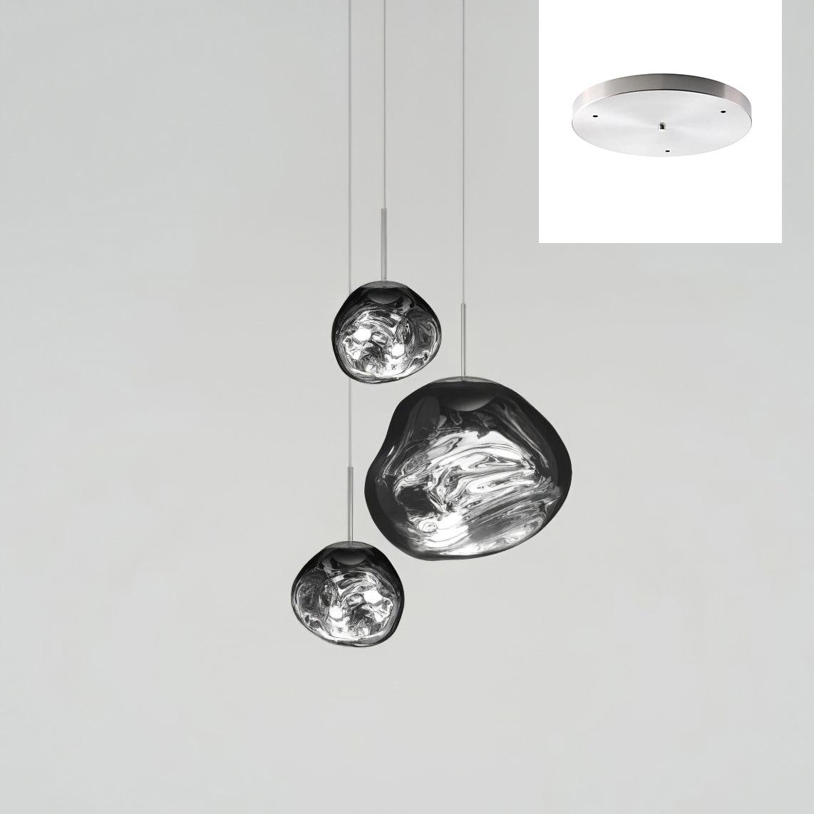 Multi Lava Round Chandelier - 2 Lights ∅ 11.8″ (∅ 11″*1 + ∅ 15.1″*1)RedBlushlighting