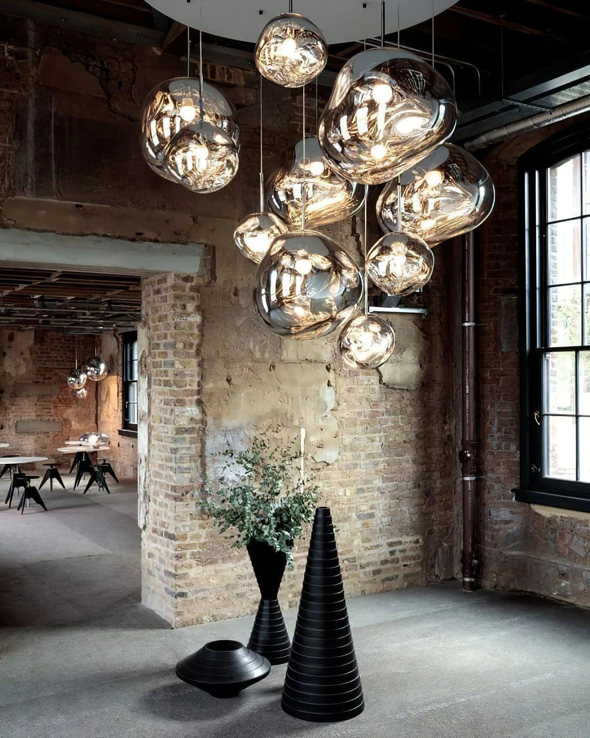 Multi Lava Round Chandelier - 2 Lights ∅ 11.8″ (∅ 11″*1 + ∅ 15.1″*1)RedBlushlighting