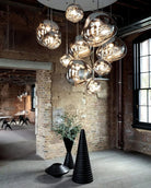 Multi Lava Round Chandelier - 2 Lights ∅ 11.8″ (∅ 11″*1 + ∅ 15.1″*1)RedBlushlighting