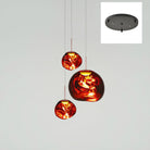 Multi Lava Round Chandelier - 2 Lights ∅ 11.8″ (∅ 11″*1 + ∅ 15.1″*1)RedBlushlighting