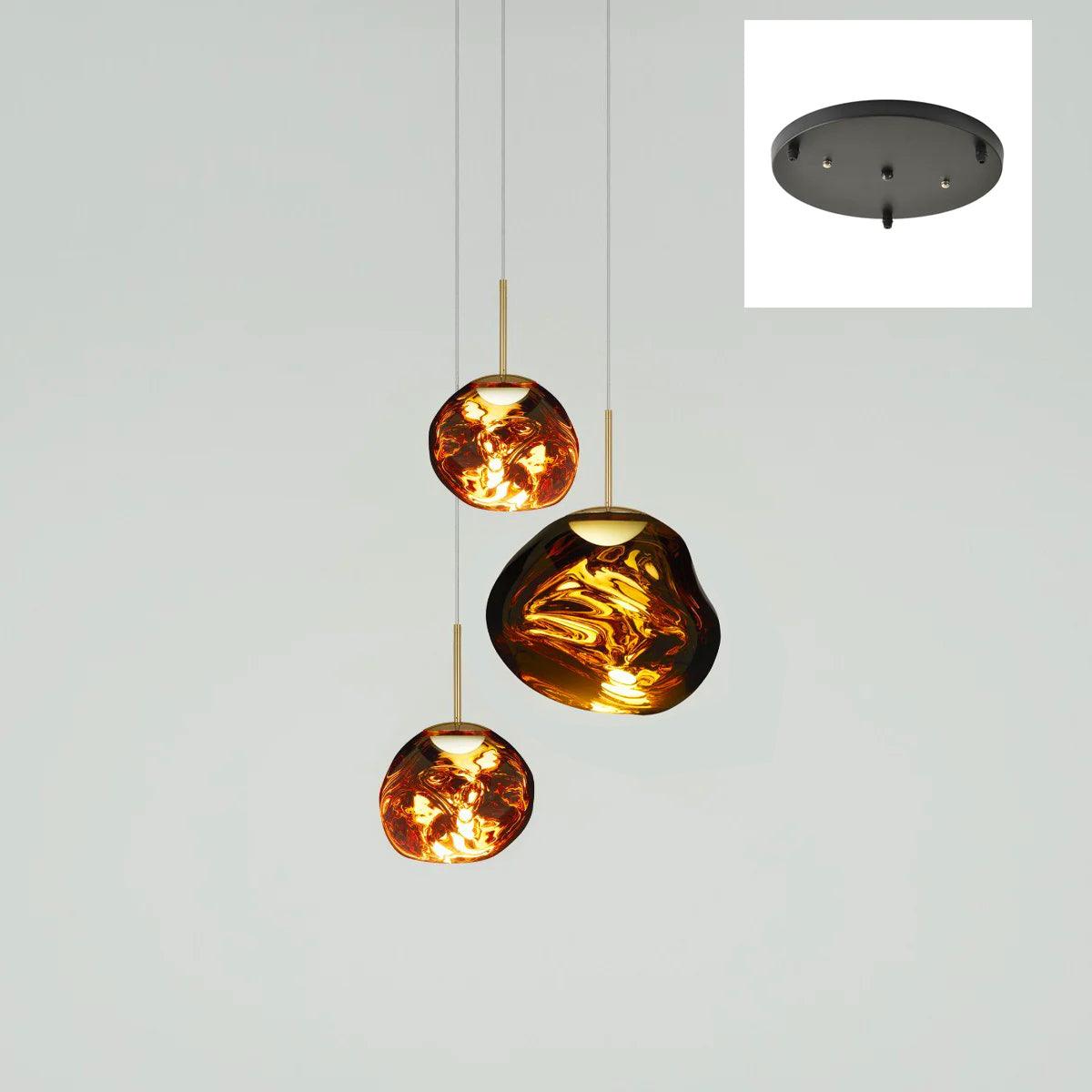 Multi Lava Round Chandelier - 13 Lights ∅ 31.5″ (∅ 11″*7 + ∅ 15.1″*6)RedBlushlighting