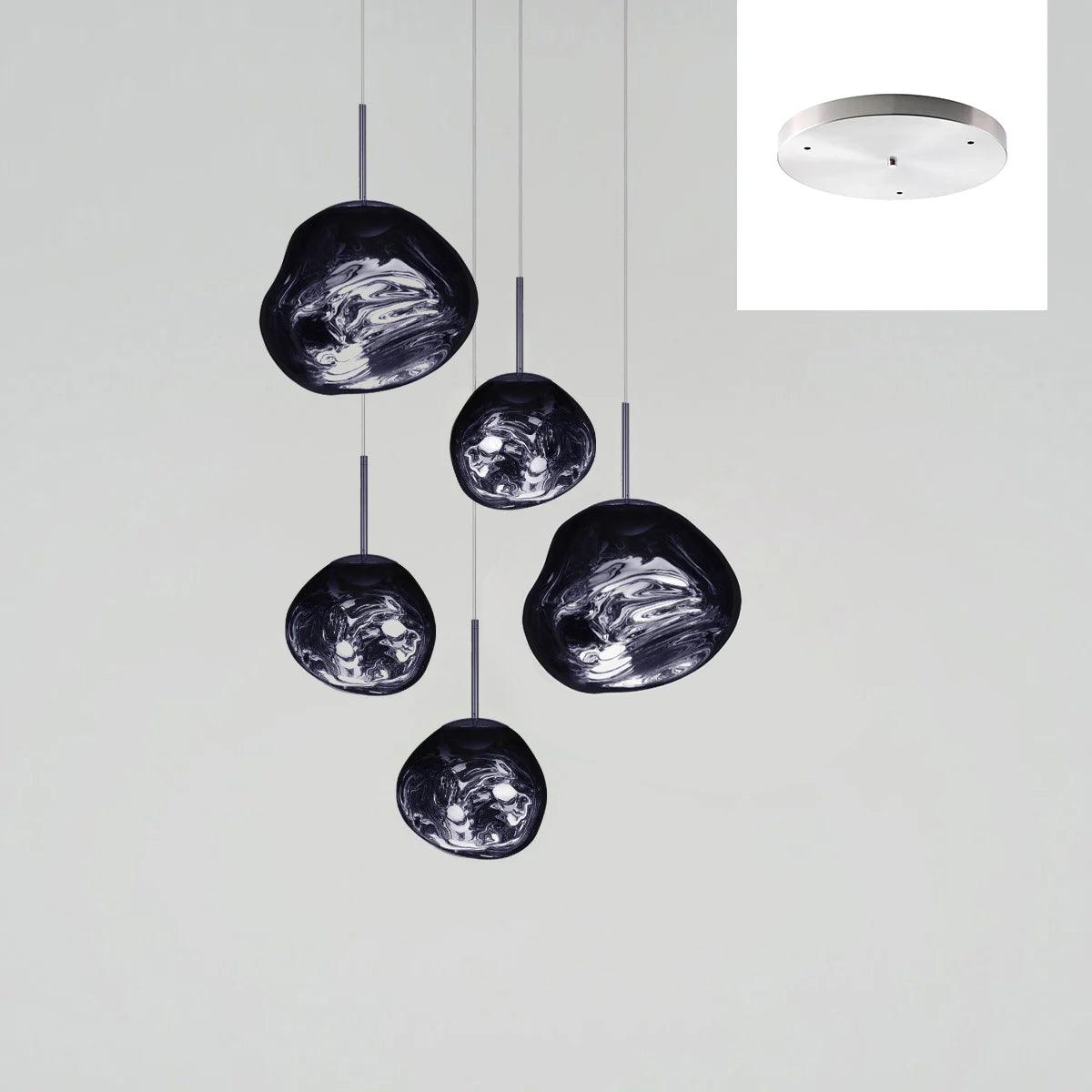 Multi Lava Round Chandelier - 13 Lights ∅ 31.5″ (∅ 11″*7 + ∅ 15.1″*6)RedBlushlighting