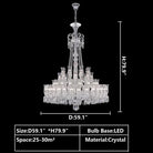 Extra Large French-style Romantic Flower Branch Art Crystal Chandelier Multi-layers Chrome Crystal Light for Big Foyer/Staircase/Hallway ,shining, delicate,noble,D39.4"*H53.3" D47.2"*H63.9" D59.1"*H79.9" D66.9"*H90.6"