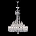 Multi Layer Chrome Crystal Chandelier in French Style with Romantic Branch Flowers for Grand Hallway and Staircase - D47.2"*H63.9"Warm LightBlushlighting