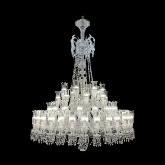 Multi Layer Chrome Crystal Chandelier in French Style with Romantic Branch Flowers for Grand Hallway and Staircase - D47.2"*H63.9"Warm LightBlushlighting
