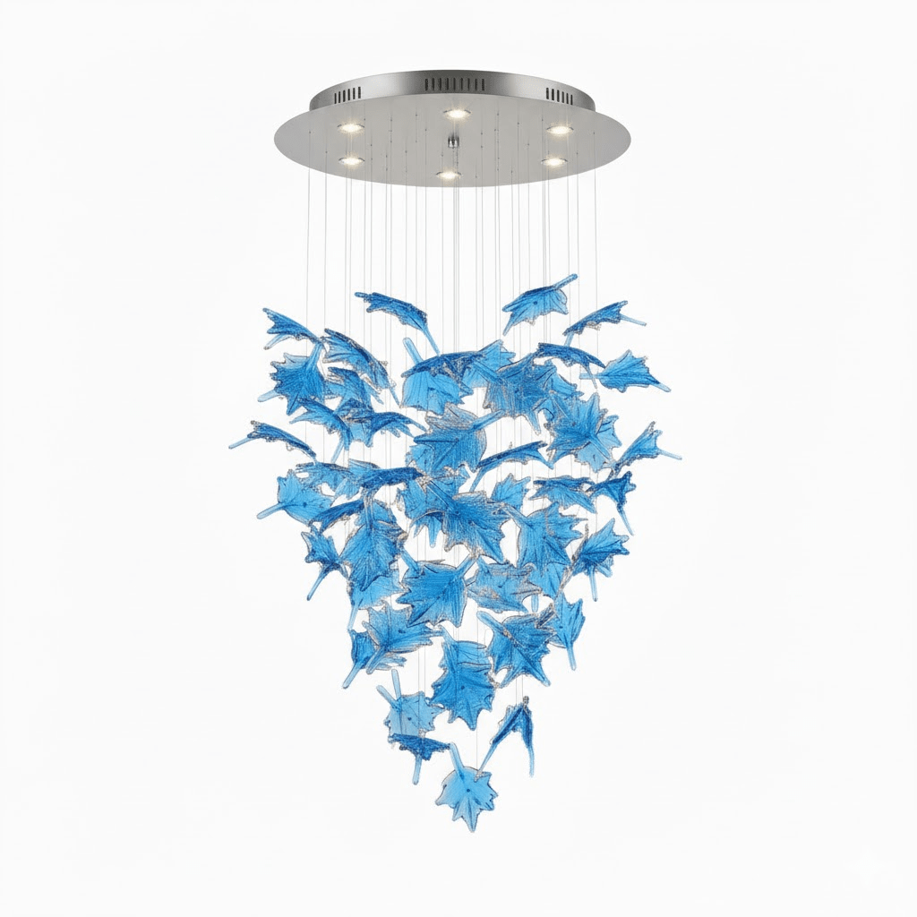 Multicolor Crystal Spiral Maple Leaf Chandelier - ∅ 31.5″ x H 59.1″ / Dia 80cm x H 150cmBlushlighting