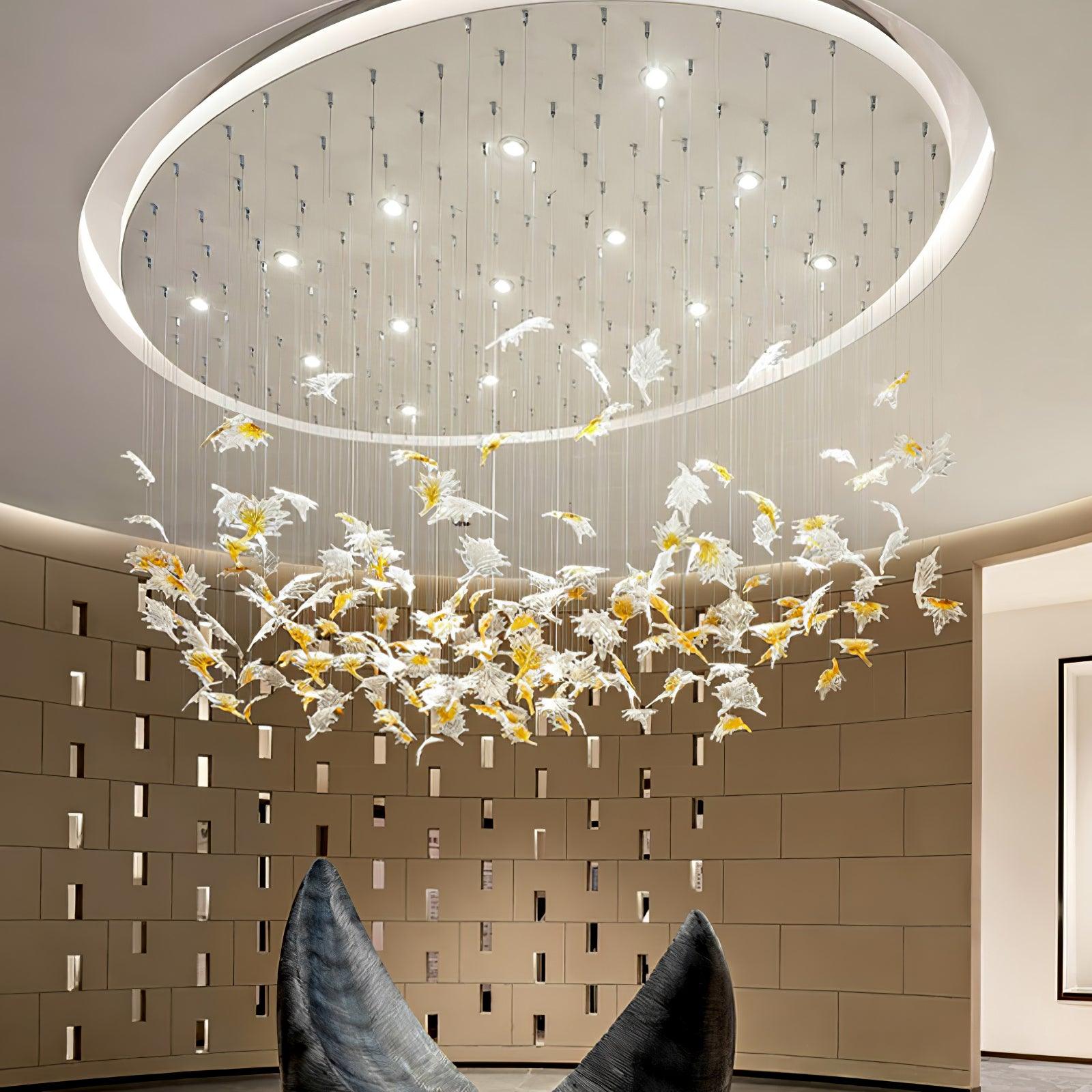 Multicolor Crystal Spiral Maple Leaf Chandelier - ∅ 31.5″ x H 59.1″ / Dia 80cm x H 150cmBlushlighting