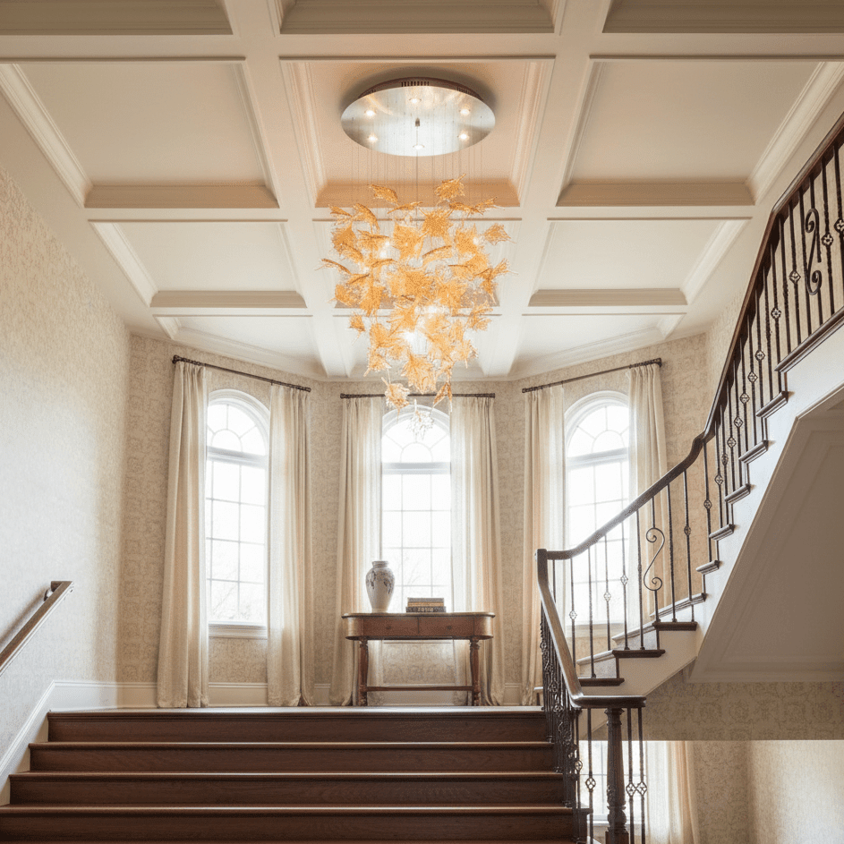 Multicolor Crystal Spiral Maple Leaf Chandelier - ∅ 31.5″ x H 59.1″ / Dia 80cm x H 150cmBlushlighting