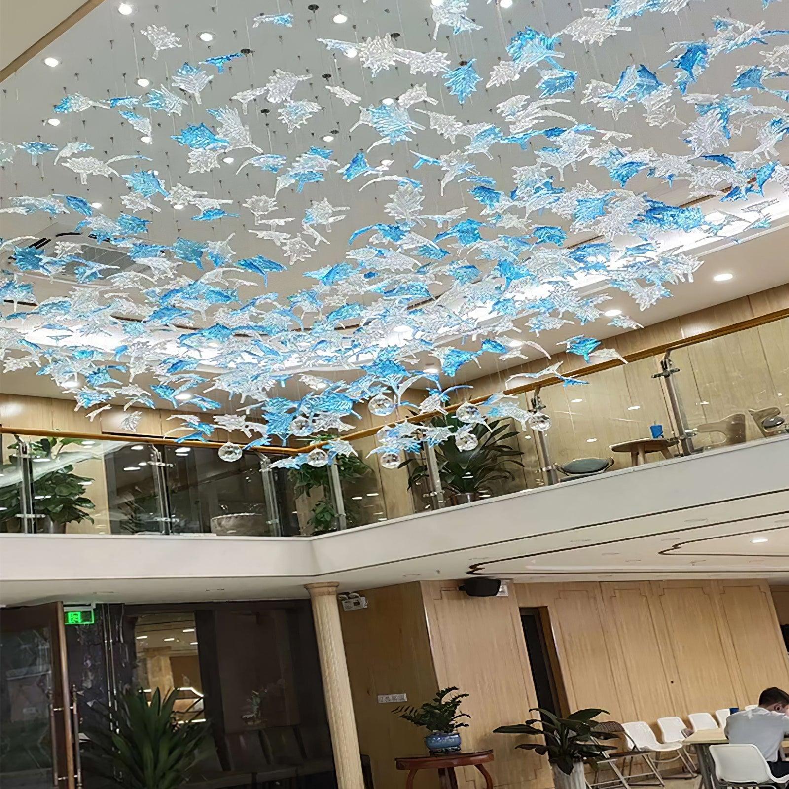 Multicolor Crystal Spiral Maple Leaf Chandelier - ∅ 31.5″ x H 59.1″ / Dia 80cm x H 150cmBlushlighting
