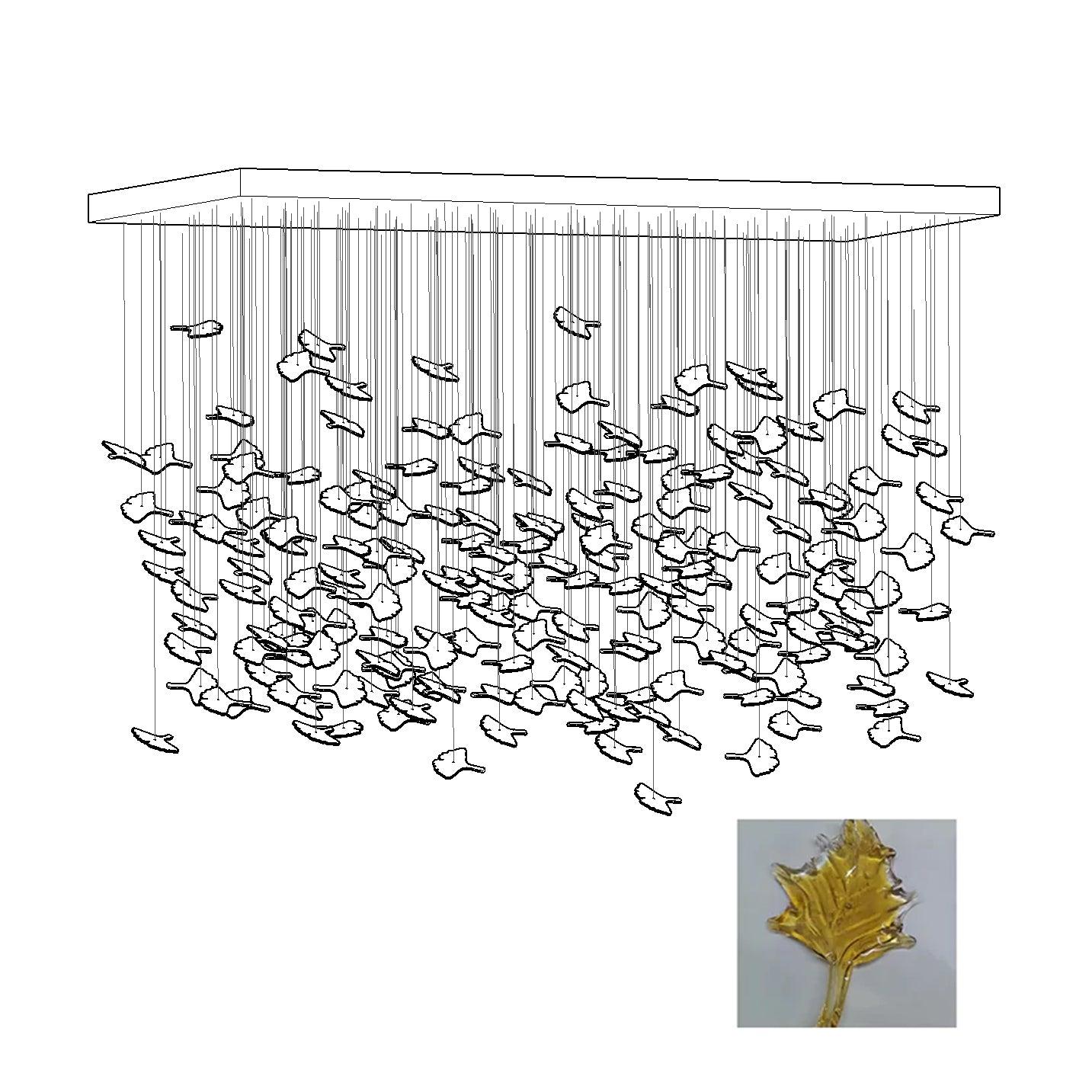 Multicolor Crystal Spiral Maple Leaf Chandelier - ∅ 31.5″ x H 59.1″ / Dia 80cm x H 150cmBlushlighting