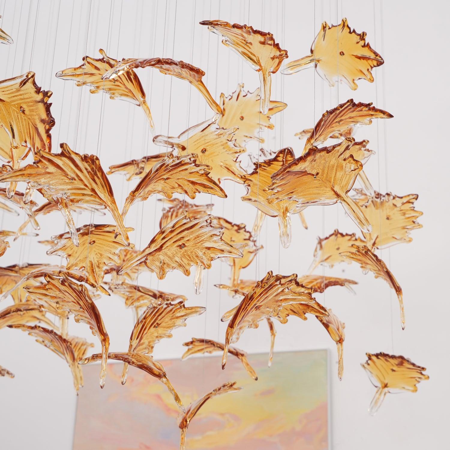 Multicolor Crystal Spiral Maple Leaf Chandelier - ∅ 31.5″ x H 59.1″ / Dia 80cm x H 150cmBlushlighting