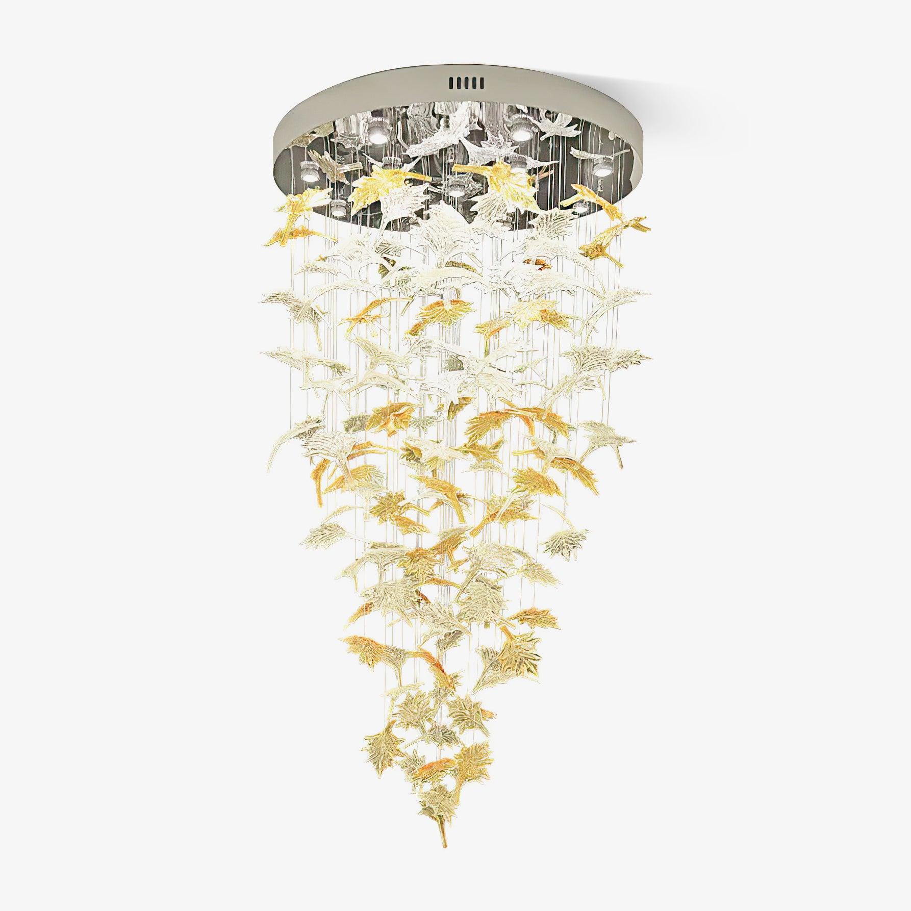 Multicolor Crystal Spiral Maple Leaf Chandelier - ∅ 31.5″ x H 59.1″ / Dia 80cm x H 150cmBlushlighting