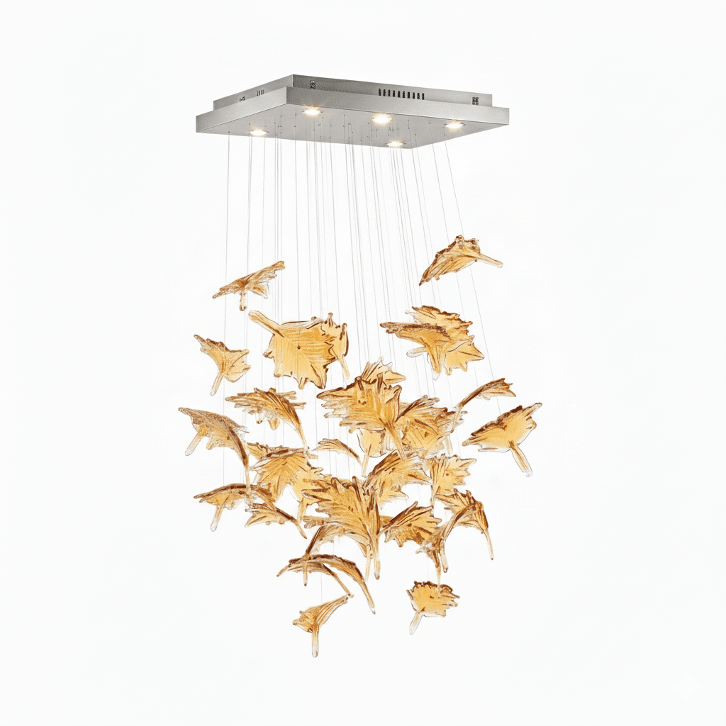 Multicolor Crystal Spiral Maple Leaf Chandelier - ∅ 31.5″ x H 59.1″ / Dia 80cm x H 150cmBlushlighting