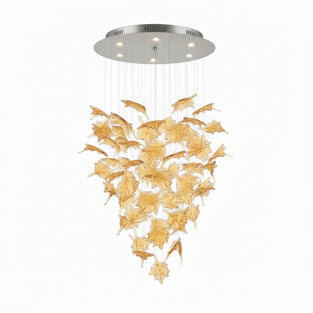 Multicolor Crystal Spiral Maple Leaf Chandelier - ∅ 31.5″ x H 59.1″ / Dia 80cm x H 150cmBlushlighting