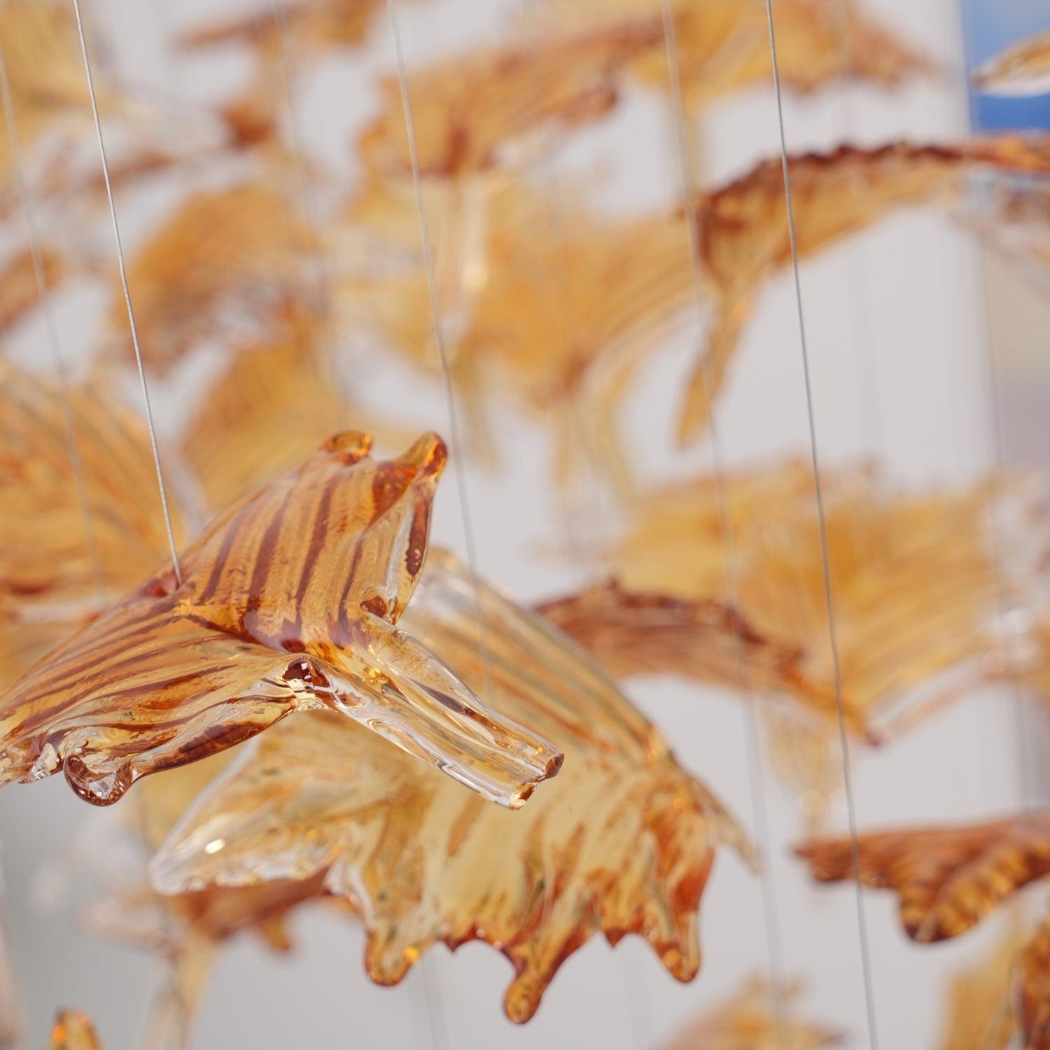 Multicolor Crystal Spiral Maple Leaf Chandelier - ∅ 31.5″ x H 59.1″ / Dia 80cm x H 150cmBlushlighting