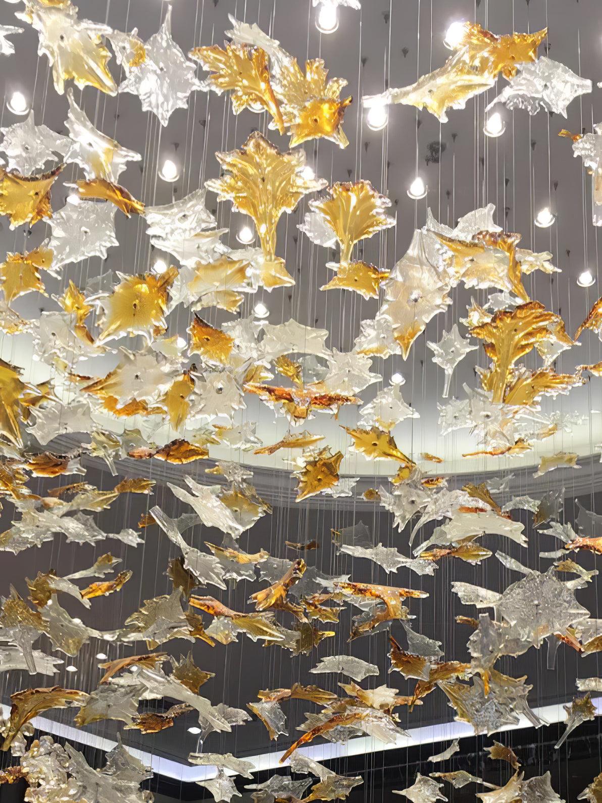 Multicolor Crystal Spiral Maple Leaf Chandelier - ∅ 31.5″ x H 59.1″ / Dia 80cm x H 150cmBlushlighting