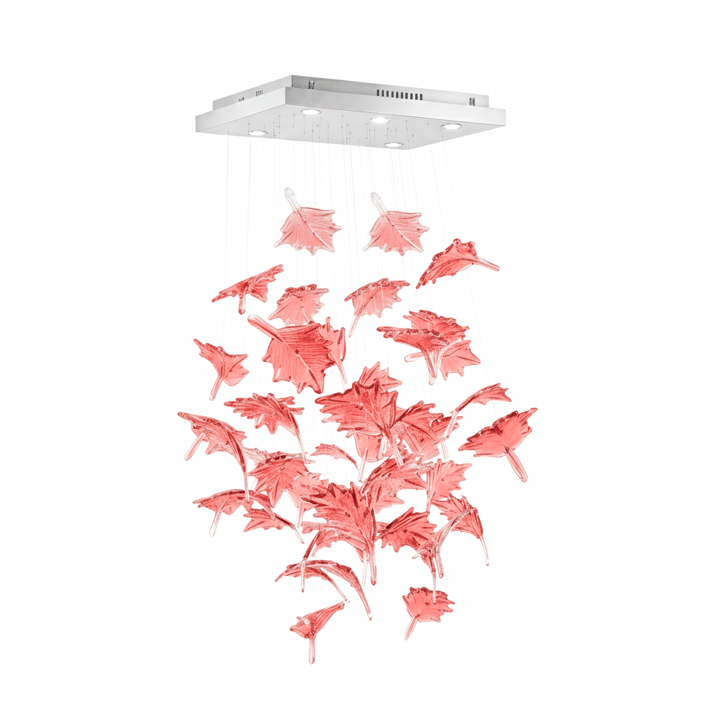 Multicolor Crystal Spiral Maple Leaf Chandelier - ∅ 31.5″ x H 59.1″ / Dia 80cm x H 150cmBlushlighting
