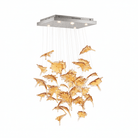 Multicolor Crystal Spiral Maple Leaf Chandelier - L 23.6″ x W 23.6″ x H 59.1″ / L 60cm x W 60cm x H 150cmBlushlighting