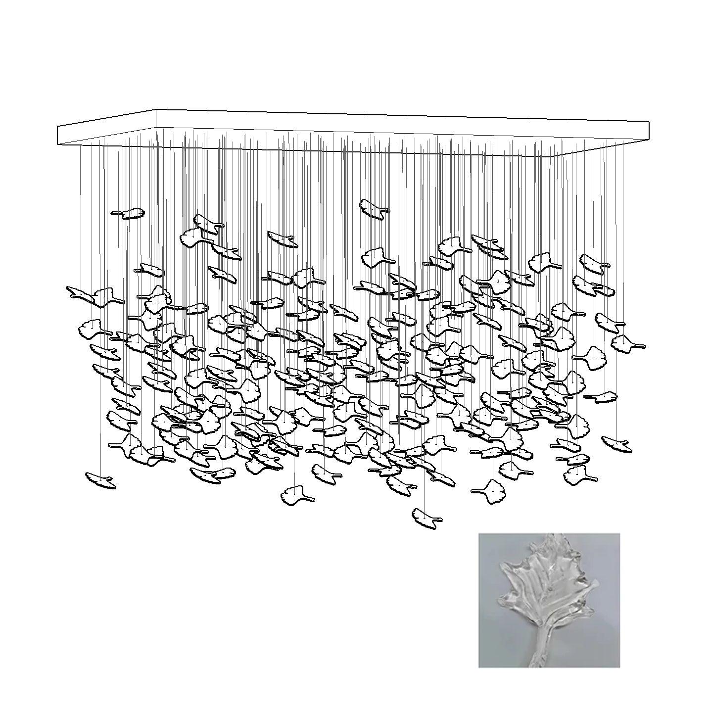 Multicolor Crystal Spiral Maple Leaf Chandelier - ∅ 31.5″ x H 59.1″ / Dia 80cm x H 150cmBlushlighting