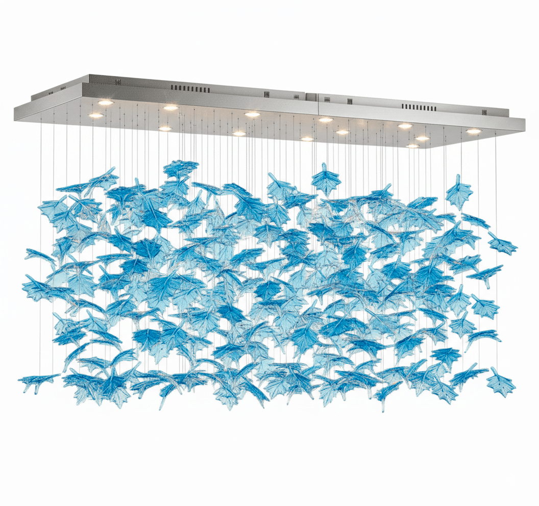 Multicolor Crystal Spiral Maple Leaf Chandelier - ∅ 31.5″ x H 59.1″ / Dia 80cm x H 150cmBlushlighting
