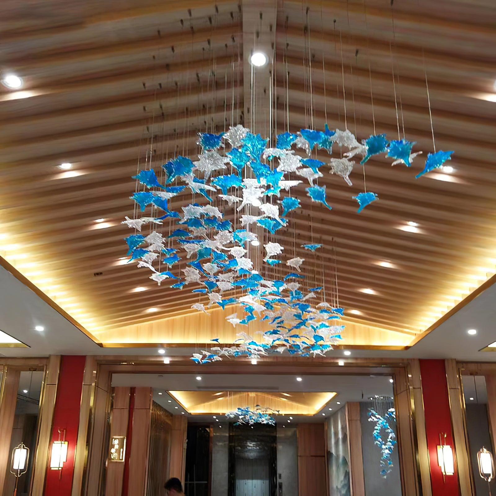 Multicolor Crystal Spiral Maple Leaf Chandelier - ∅ 31.5″ x H 59.1″ / Dia 80cm x H 150cmBlushlighting