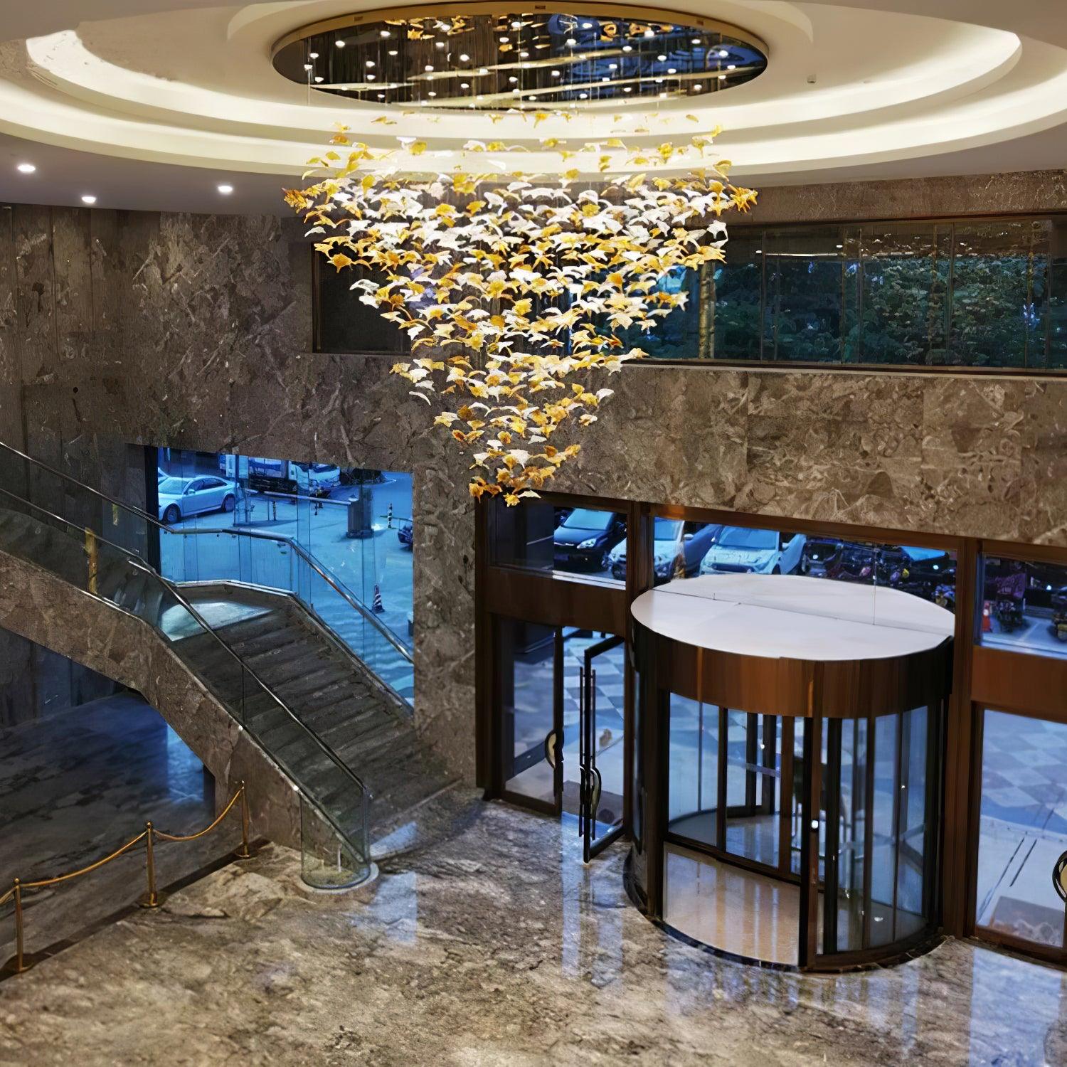 Multicolor Crystal Spiral Maple Leaf Chandelier - ∅ 31.5″ x H 59.1″ / Dia 80cm x H 150cmBlushlighting