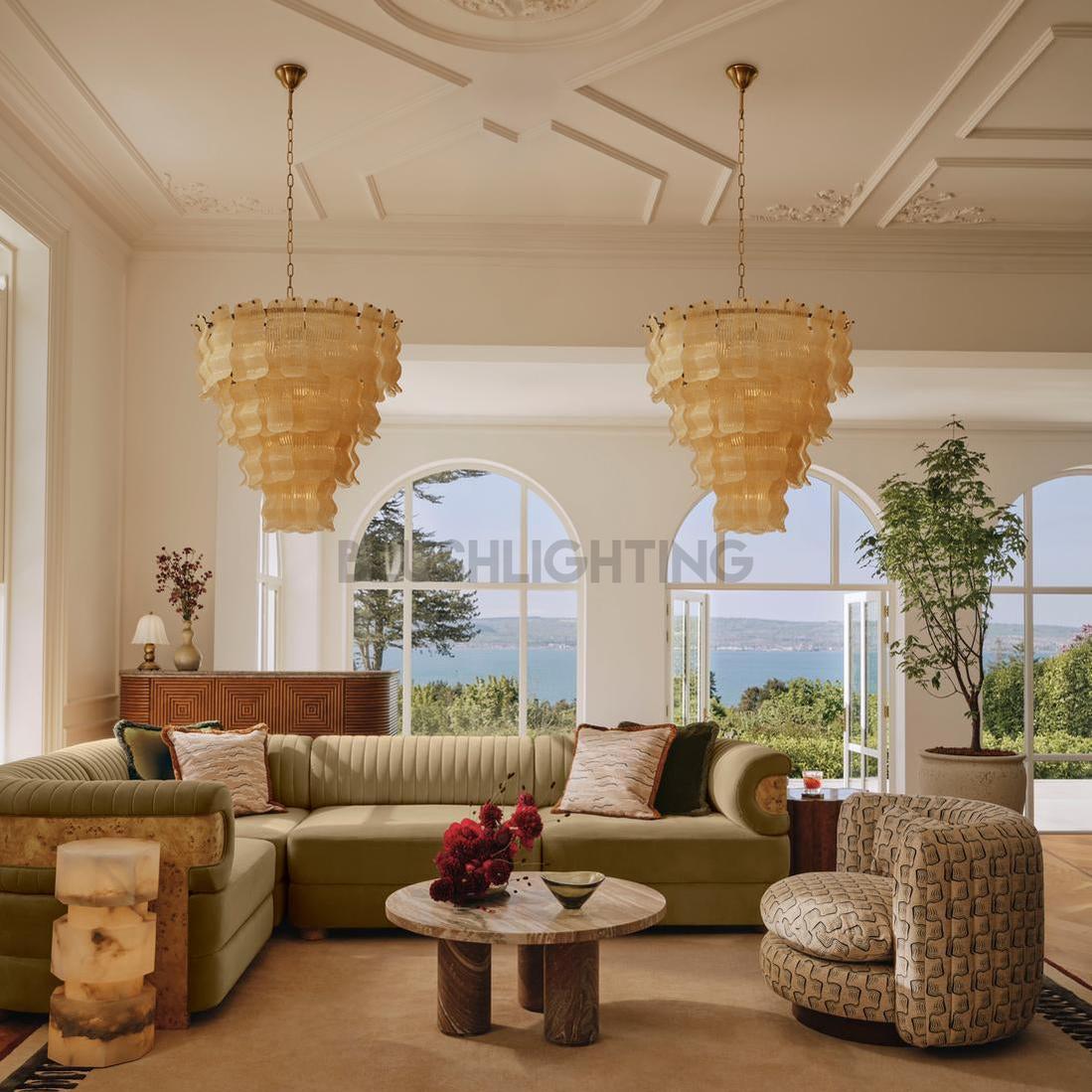 Murana Glass Chandelier - Blushlighting