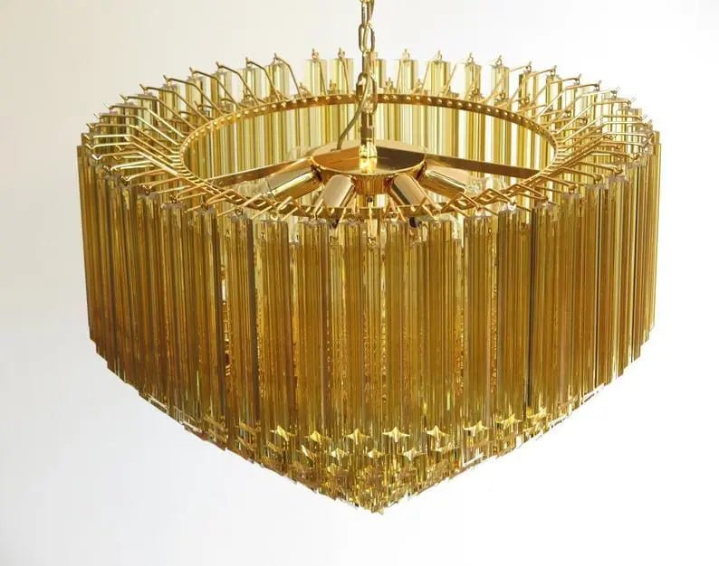 Murana Glass Chandelier – Amber - BrassBlushlighting