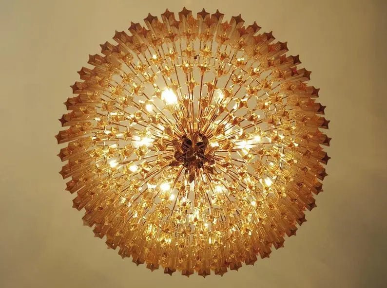 Murana Glass Chandelier – Amber - BrassBlushlighting