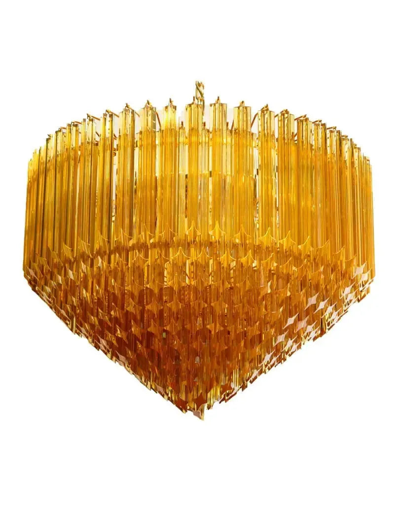 Murana Glass Chandelier – Amber - NickelBlushlighting