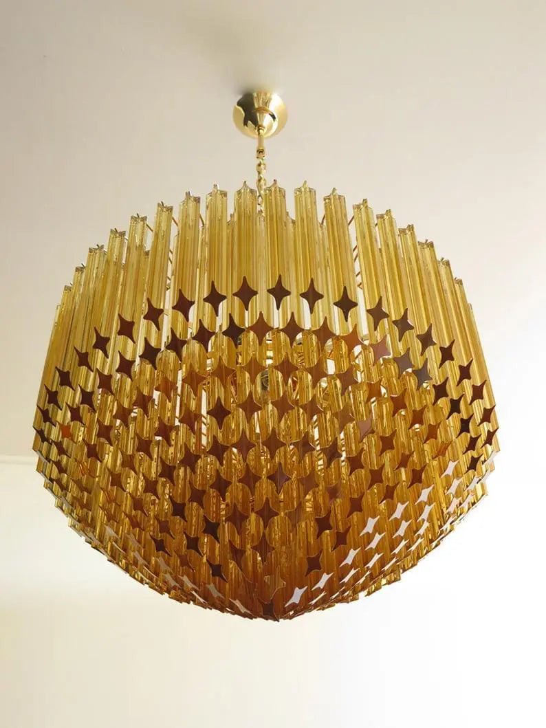 Murana Glass Chandelier – Amber - BrassBlushlighting