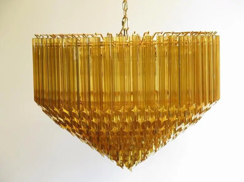 Murana Glass Chandelier – Amber - BrassBlushlighting