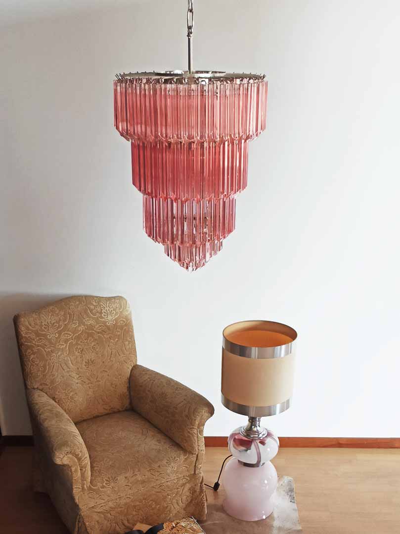 Murano Chandelier – 112 prisms – Pink - Blushlighting