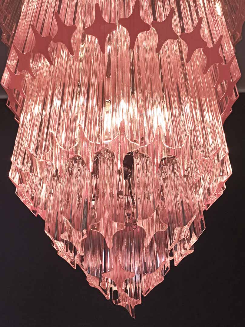Murano Chandelier – 112 prisms – Pink - Blushlighting